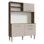Armário de Cozinha Compacta 120cm Rustic/Crema